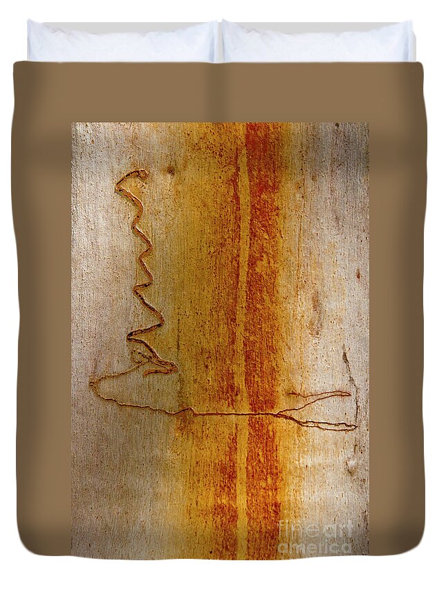 Scribbly Gum Duvet Cover featuring the photograph Scribbly Gum Bark by Werner Padarin