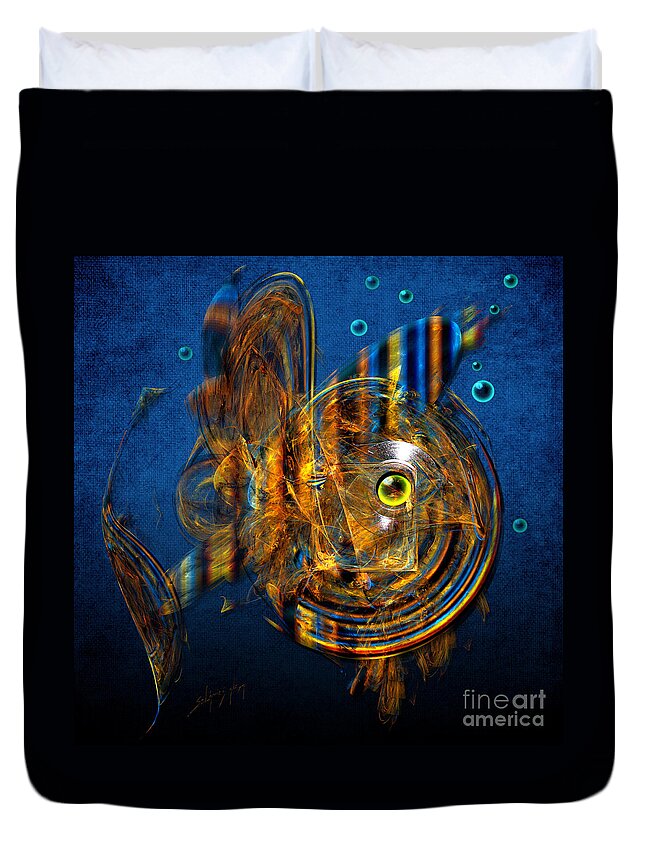 Sea Duvet Cover featuring the painting Sea fish by Alexa Szlavics