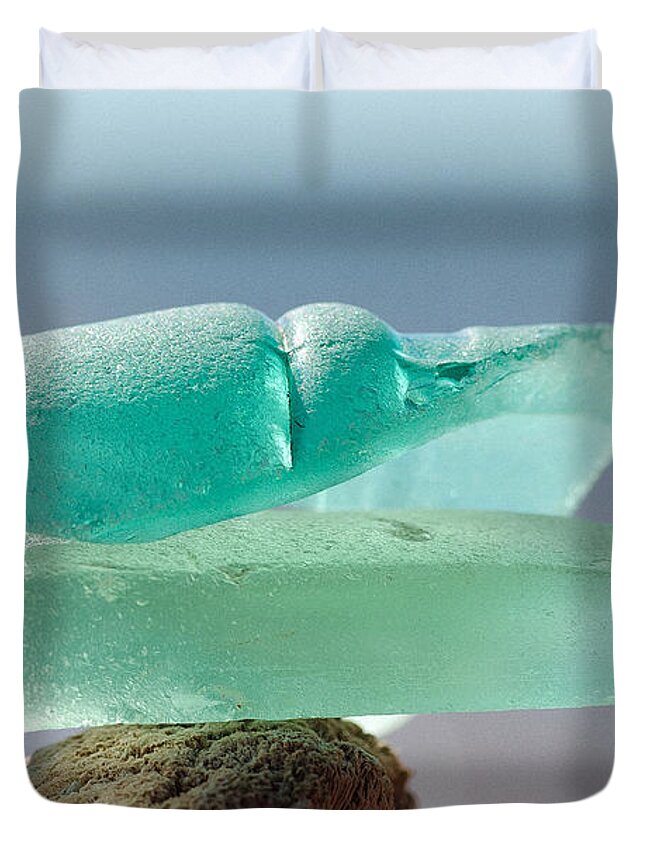 Seaglass Duvet Cover featuring the photograph Sea Glass Seven by WB Johnston
