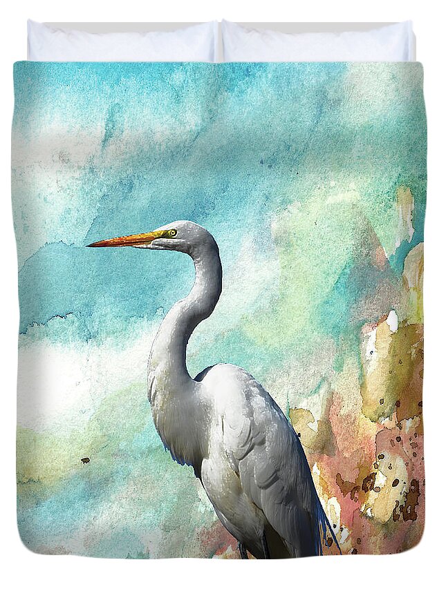 #creativemother Duvet Cover featuring the painting Sea Looker by Francelle Theriot