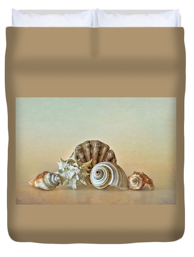 Beach Duvet Cover featuring the photograph Sea Shells by the Seashore by David and Carol Kelly