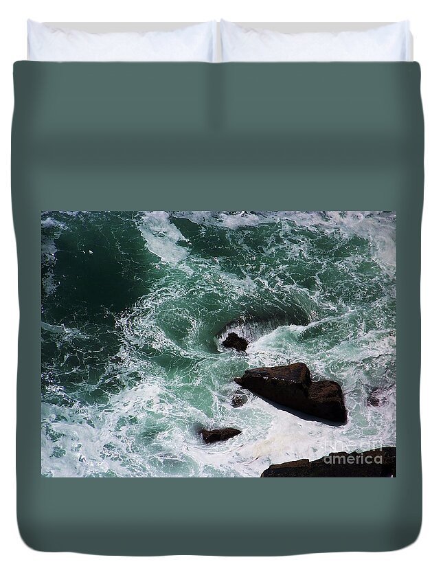 Seascape Duvet Cover featuring the photograph Sea Swirl by Julie Rauscher
