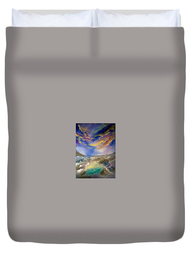Art Seascape Duvet Cover featuring the painting Seascape#1 by Raymond Doward