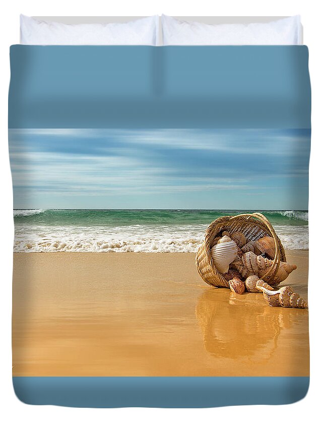 Seashells Forster Duvet Cover featuring the digital art Seashells Forster 061 by Kevin Chippindall