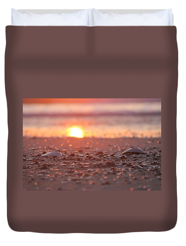 Seashells Duvet Cover featuring the photograph Seashells Suns Reflection by Robert Banach