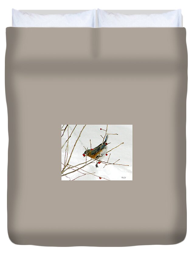 Bird Duvet Cover featuring the photograph Second Helping by Barbara S Nickerson