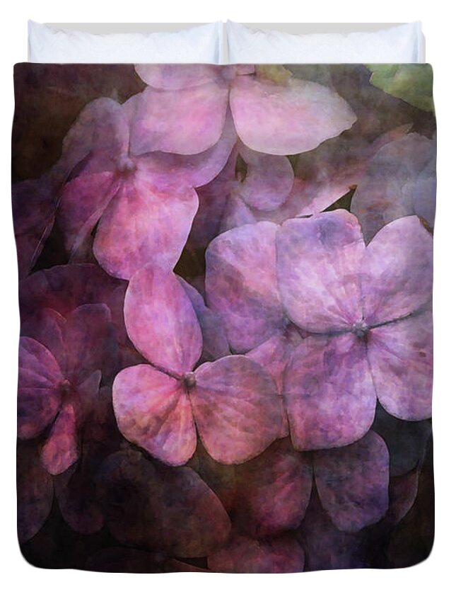 Impressionist Duvet Cover featuring the photograph Secret Hydrangea 1538 IDP_2 by Steven Ward