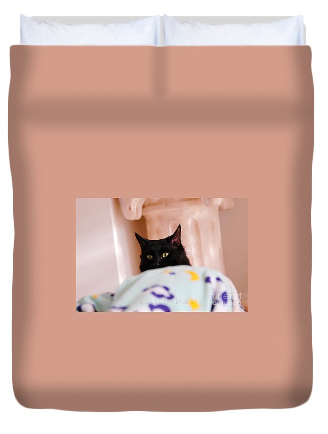 Clay Duvet Cover featuring the photograph Secret Mission For Catnip by Clayton Bruster
