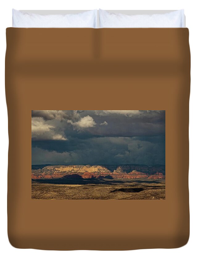 Red Rocks Duvet Cover featuring the photograph Secret Mountain Wilderness Storm by Ron Chilston