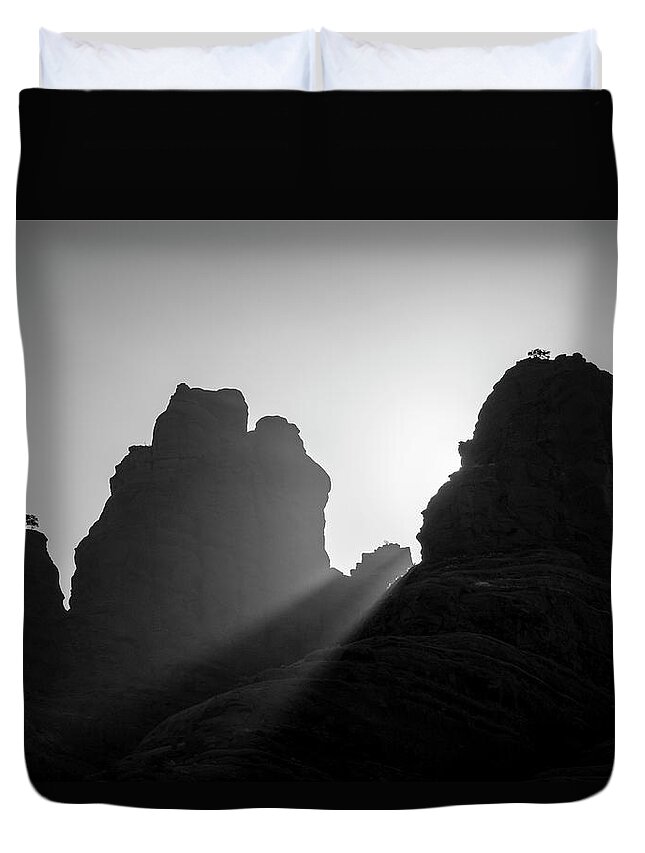 Arizona Duvet Cover featuring the photograph Sedona Landscape XXIII BW by David Gordon
