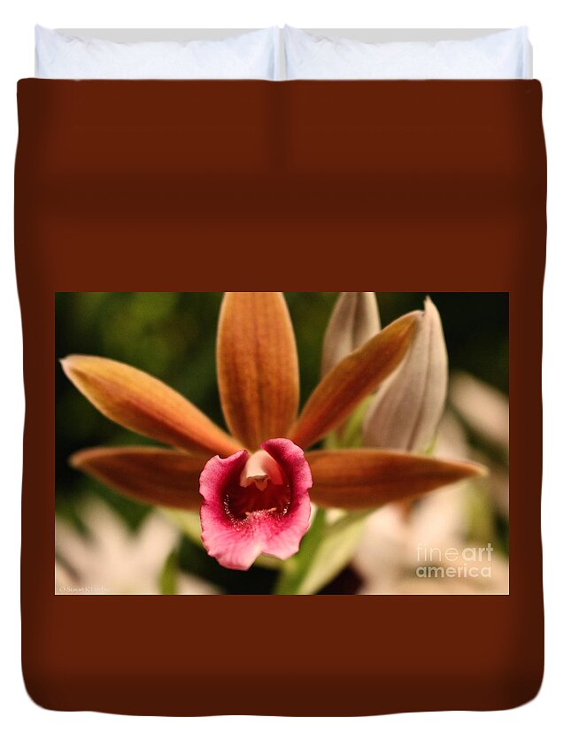 Flower Duvet Cover featuring the photograph Seeking Pollinators by Susan Herber