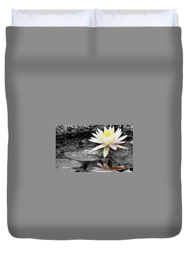 Lotus Duvet Cover featuring the photograph Self Reflection by Bradley Dever