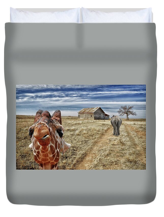 Altered Reality Duvet Cover featuring the photograph Selfie by Debra Boucher