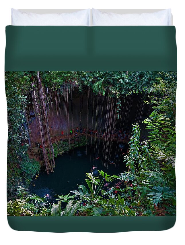 Sinkhole Duvet Cover featuring the photograph Senote by Vijay Sharon Govender