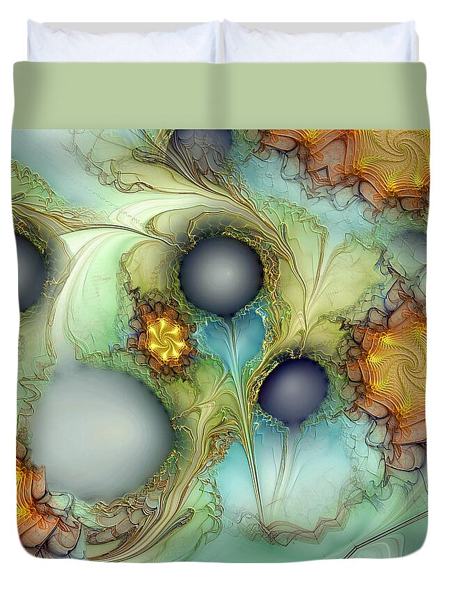 Abstract Duvet Cover featuring the digital art Sensorial Intervention by Casey Kotas