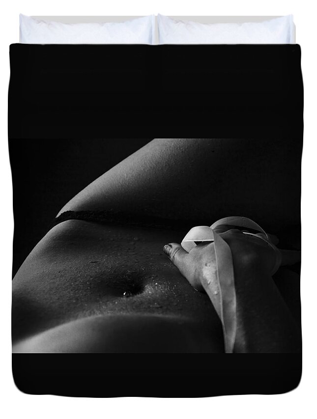 Nude Duvet Cover featuring the photograph Sensuality by Vitaly Vachrushev