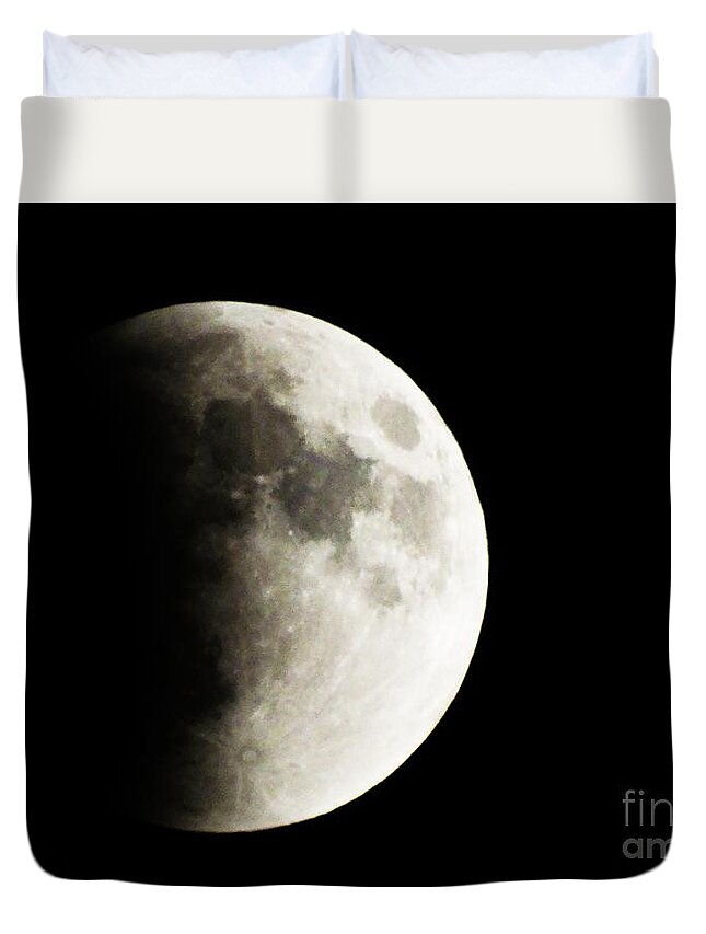 Moon Duvet Cover featuring the photograph September 27,2015 Moon Eclipse by J L Zarek