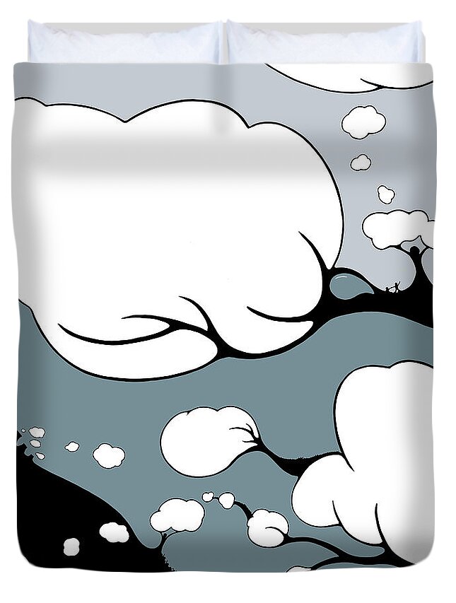 Climate Change Duvet Cover featuring the drawing Serenity by Craig Tilley