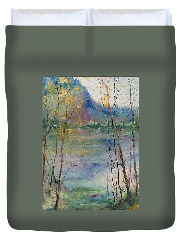  Duvet Cover featuring the painting Serenity by Robin Miller-Bookhout