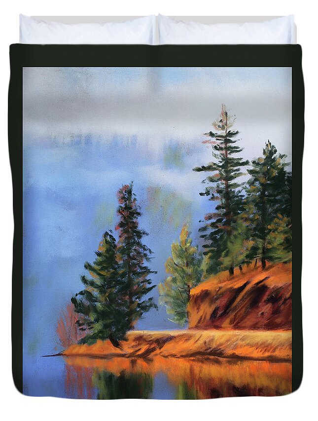 Water Duvet Cover featuring the painting Serenity by Sandi Snead