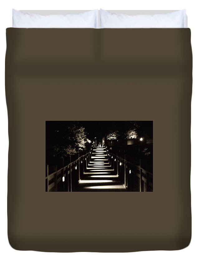 Shadows Duvet Cover featuring the photograph Serpentine Shadow by Chuck Brown