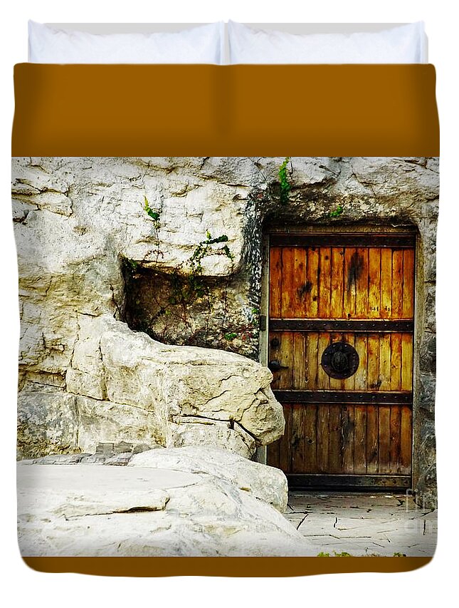 Door Duvet Cover featuring the photograph Set in Stone by Merle Grenz