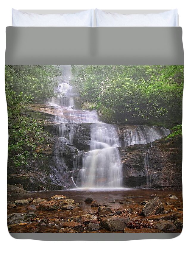Setrock Creek Falls Duvet Cover featuring the photograph Setrock Creek Falls by Chris Berrier
