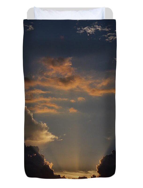 Sunsets Duvet Cover featuring the photograph Setting Softly by Jan Amiss Photography