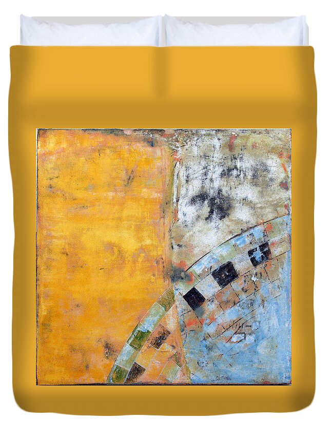 Abstract Prints Duvet Cover featuring the painting Art Print Seven7 by Harry Gruenert