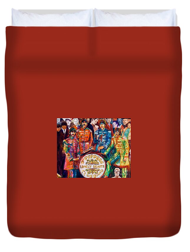 Sgt. Pepper Duvet Cover featuring the painting Sgt. Pepper #2 by Leland Castro