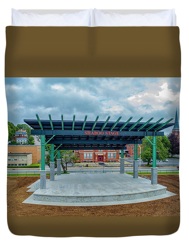 Windham Duvet Cover featuring the photograph Shaboo Stage by Veterans Aerial Media LLC