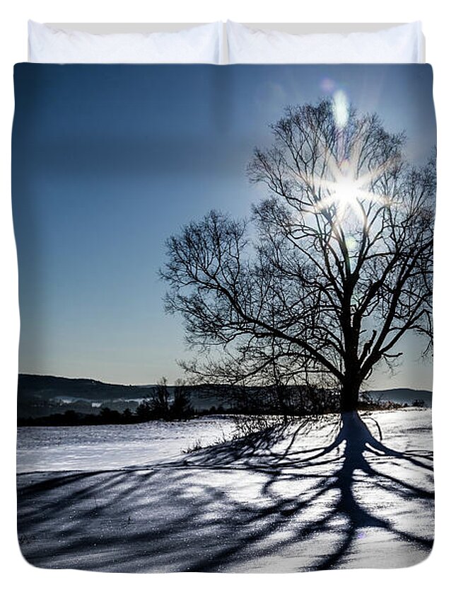 Vermont Duvet Cover featuring the photograph Shadow Tree by Tim Kirchoff