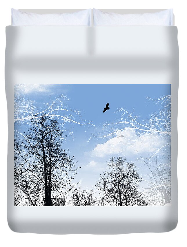 Flight Duvet Cover featuring the painting Shadow by Trilby Cole