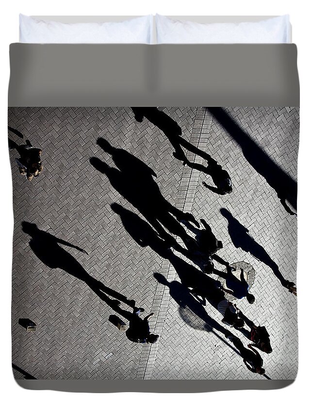 Shadows People Abstract Duvet Cover featuring the photograph Shadows by Sheila Smart Fine Art Photography