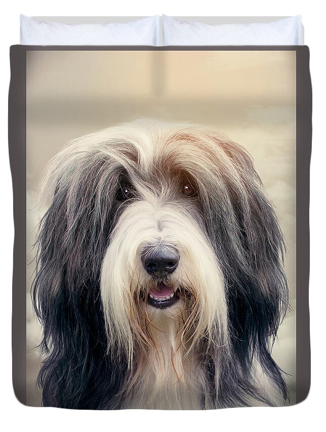 Dog Duvet Cover featuring the photograph Shaggy Dog by Ethiriel Photography