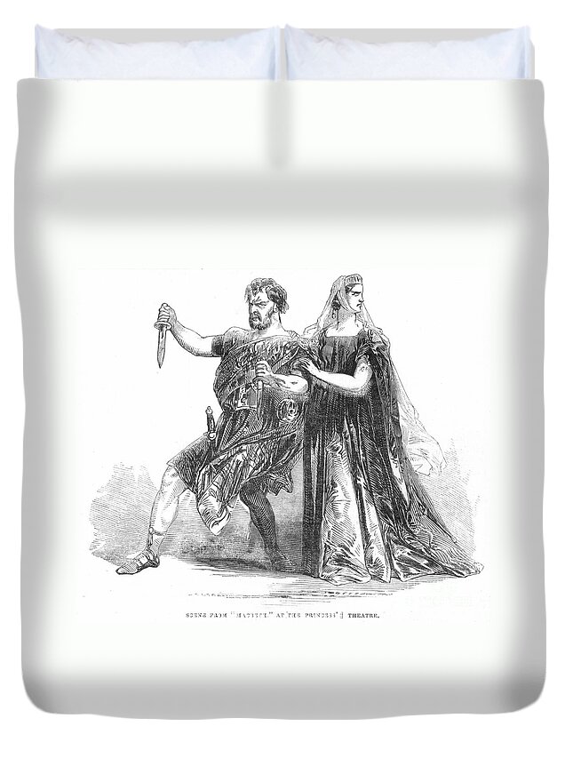 1845 Duvet Cover featuring the photograph Shakespeare: Macbeth, 1845 by Granger