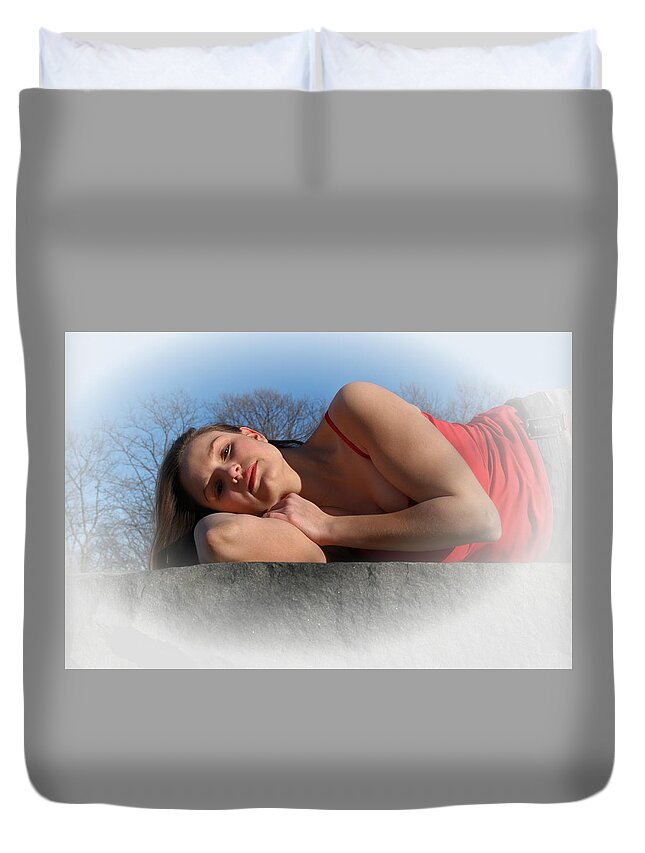 Model Duvet Cover featuring the photograph Shannon by Mike Martin