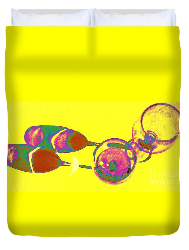 Yellow Duvet Cover featuring the photograph Share a Glass of Sunshine by Barbie Corbett-Newmin
