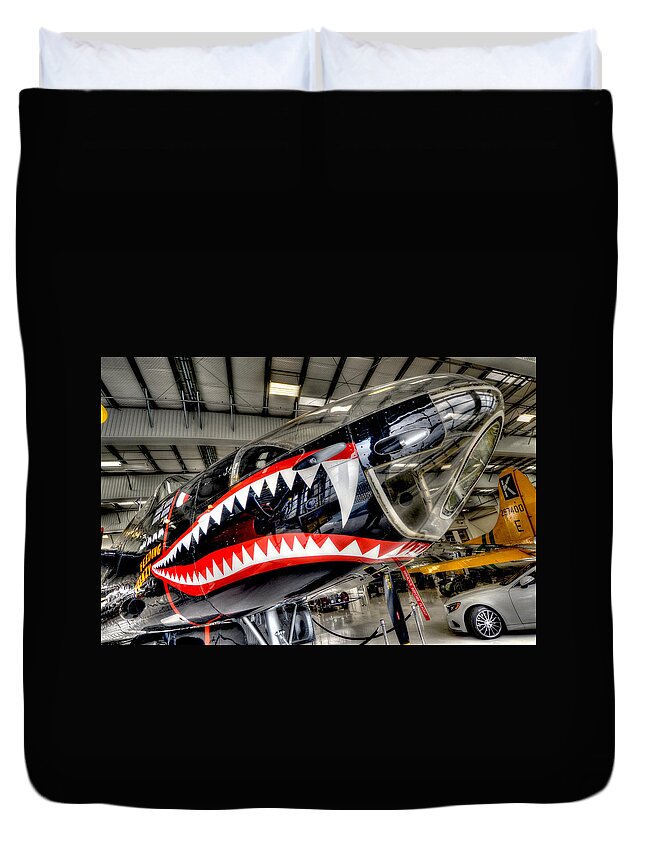 Plane Duvet Cover featuring the photograph Shark Bite by Craig Incardone