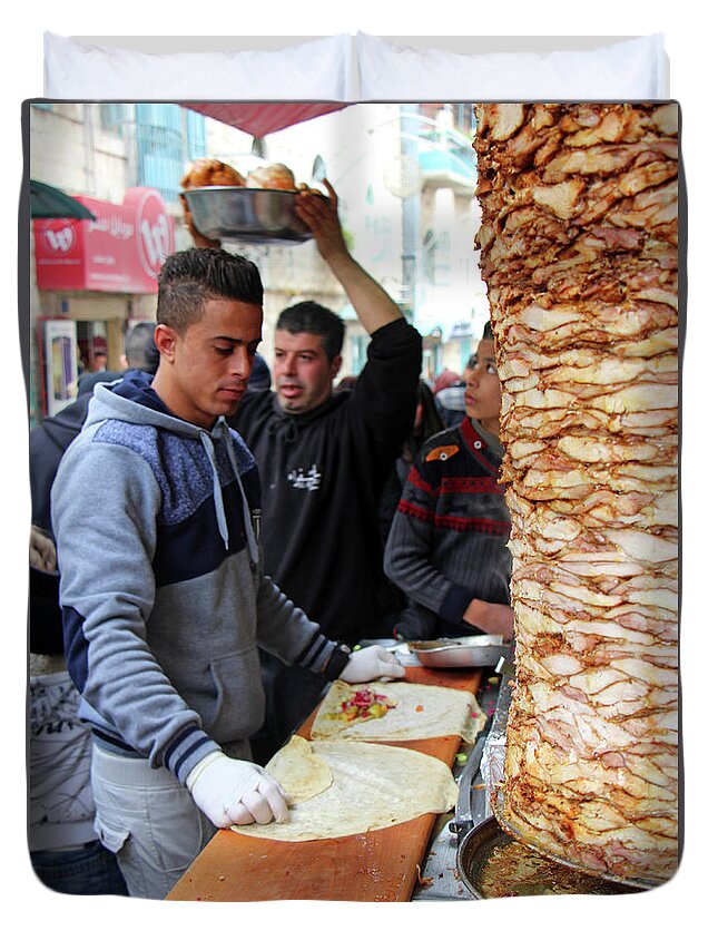 Food Duvet Cover featuring the photograph Shawarma by Munir Alawi