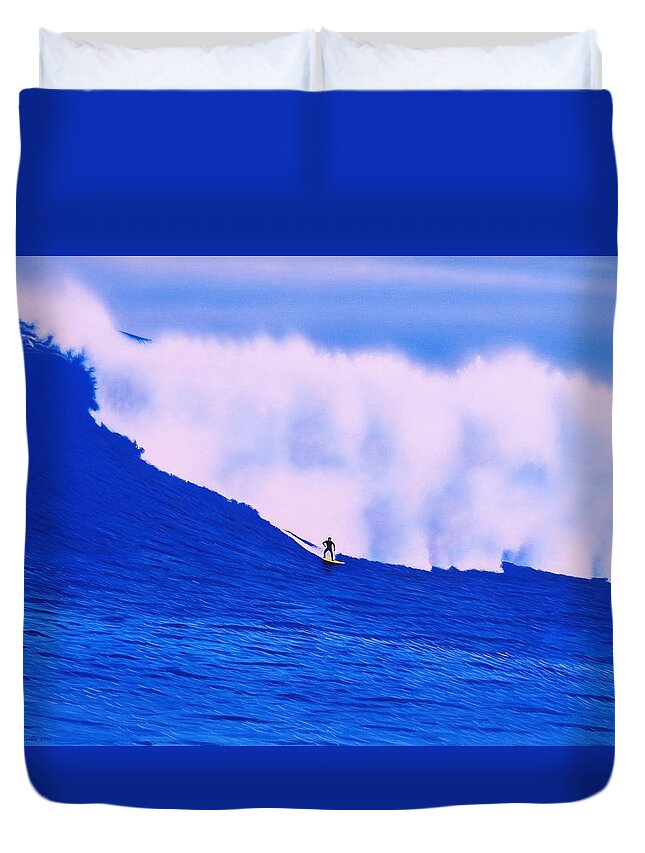 Surfing Duvet Cover featuring the painting Cortes Bank 2012 by John Kaelin