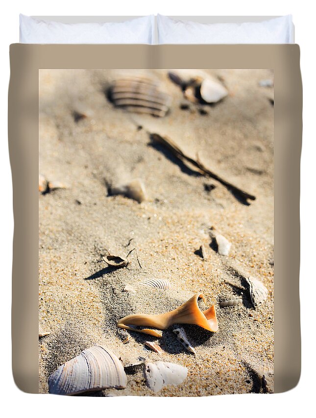 Dunes Duvet Cover featuring the photograph She sells sea shells by Joni Eskridge