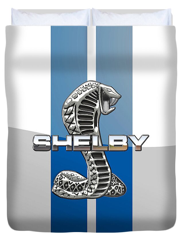  'auto Badges' Collection By Serge Averbukh Duvet Cover featuring the photograph Shelby Cobra - 3D Badge by Serge Averbukh