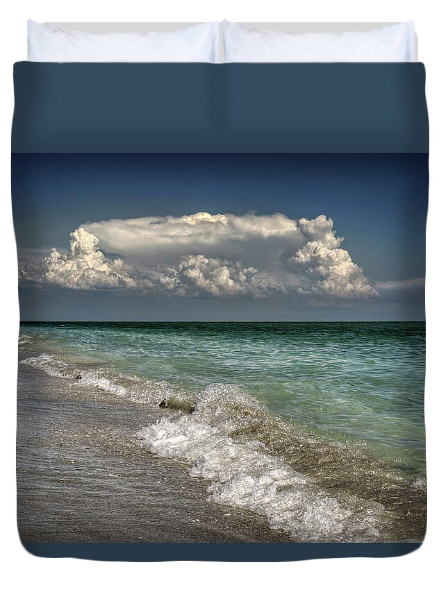Sanibel Island Duvet Cover featuring the photograph Shells, Surf And Summer Sky by Greg and Chrystal Mimbs