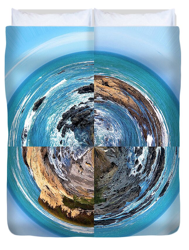 Beauty Duvet Cover featuring the photograph Shelter Cove Stereographic Projection by K Bradley Washburn