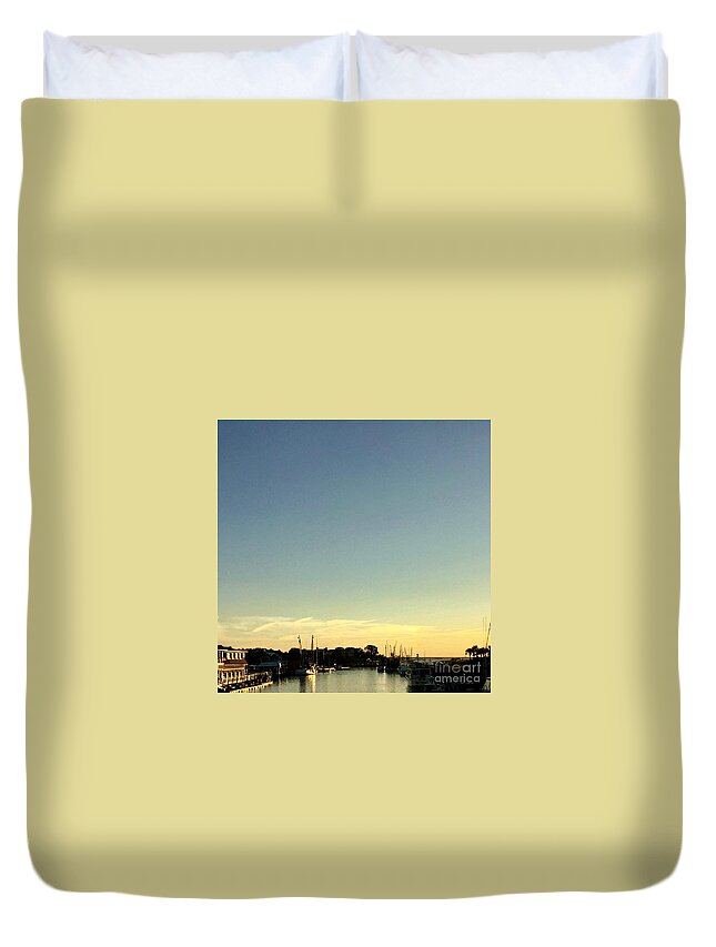 Shem Creek Duvet Cover featuring the photograph Shem Creek by Flavia Westerwelle