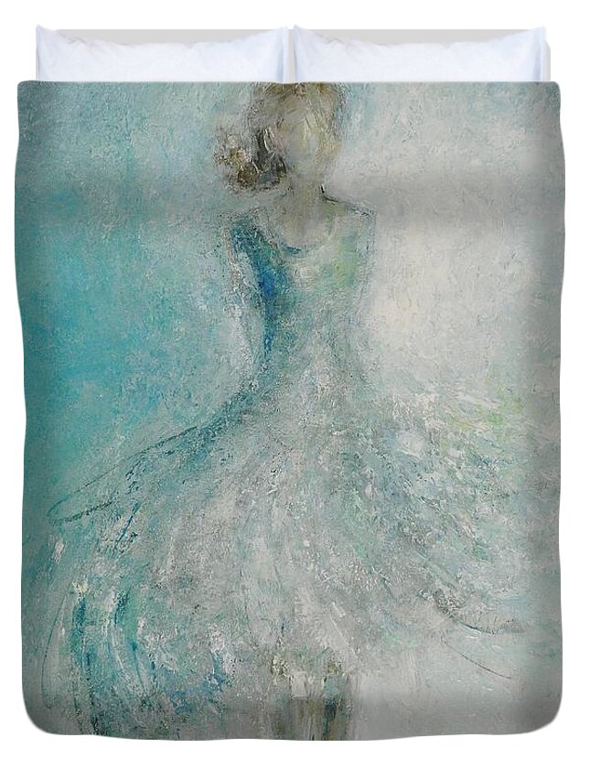 Woman Duvet Cover featuring the painting She's Always a Woman to Me by Dan Campbell