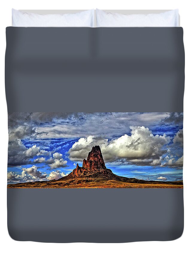 Shiprock Duvet Cover featuring the photograph Shiprock Panorama by Scott Mahon