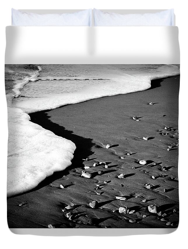 Shoreline Duvet Cover featuring the photograph Shore Line by Dr Janine Williams