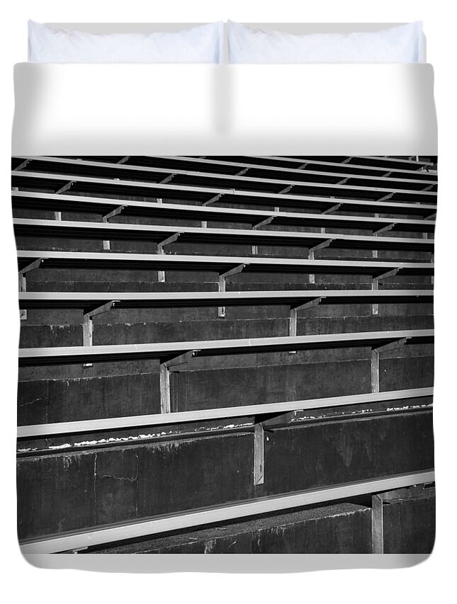 Shoreline Duvet Cover featuring the photograph Shoreline Stadium by Mary Jo Allen